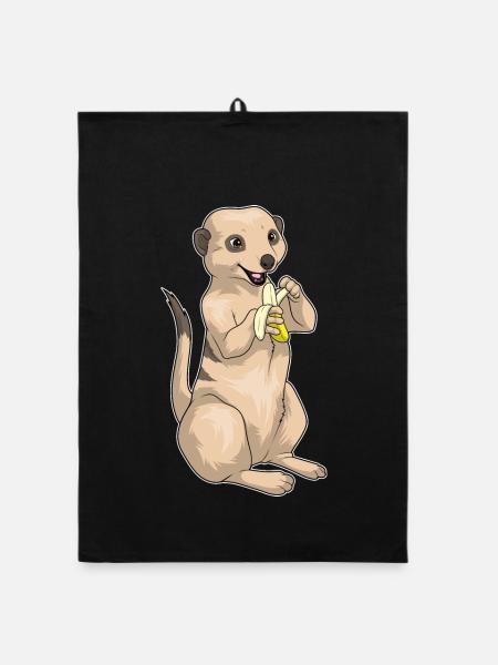 Meerkat Banana - Organic dish towel - black - Front