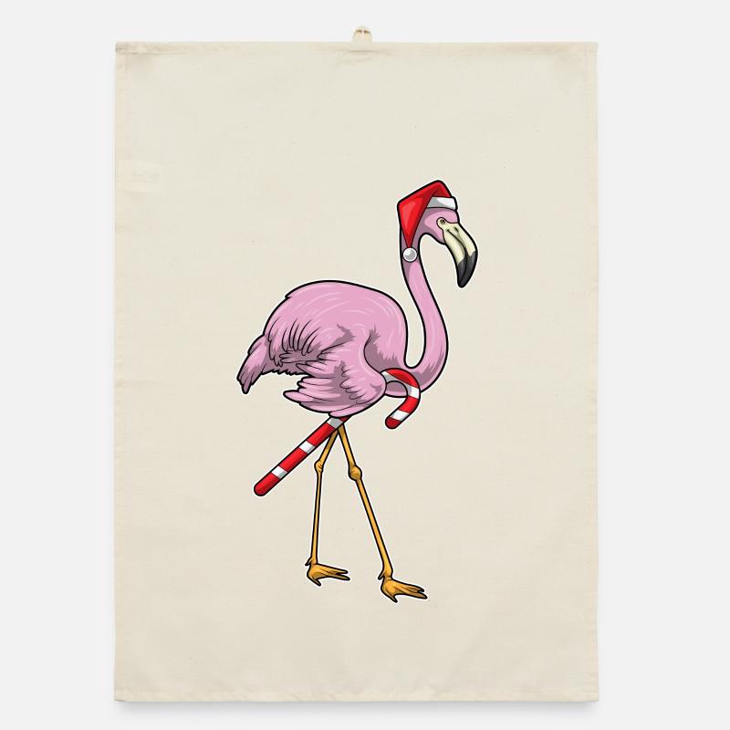 Canne de Noël Flamingo Torchon bio