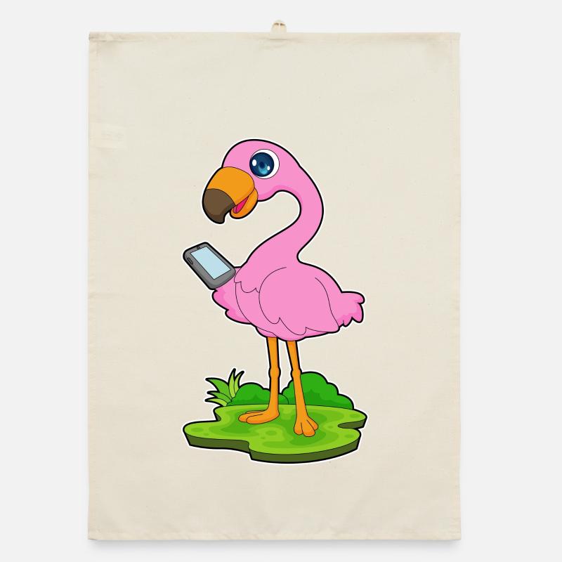 Flamingo Mobile Phone Organic dish towel