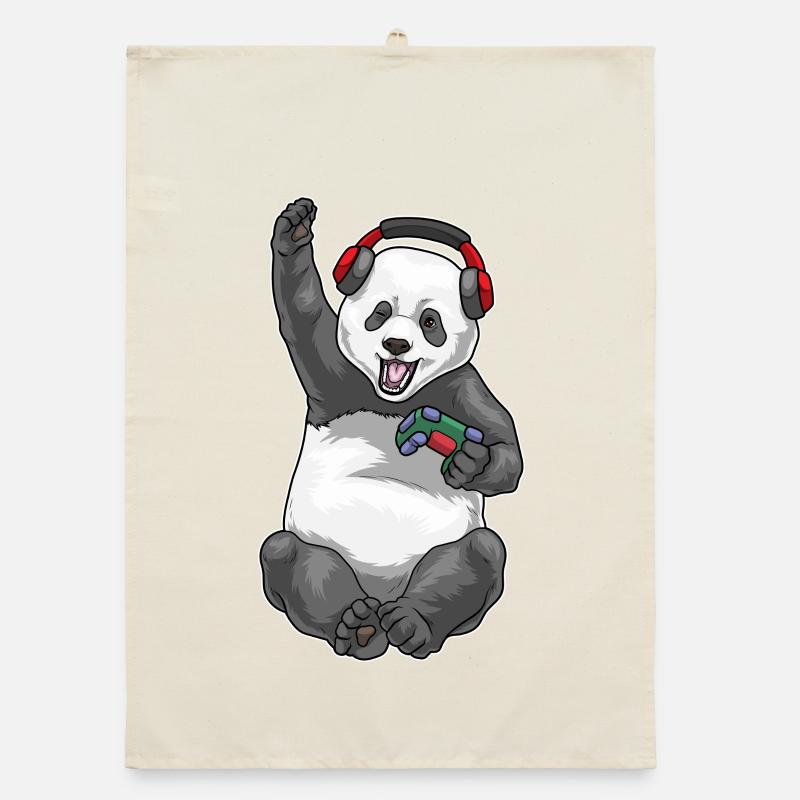 Panda Gamer Controller Organic dish towel