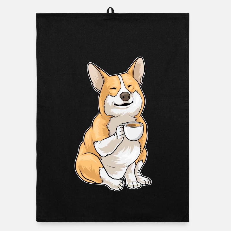 Corgi Coffee Mug Organic dish towel