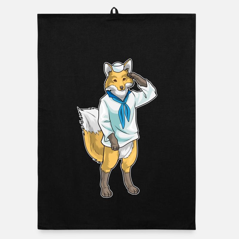 Fox Sailor Sailor's Hat Organic dish towel