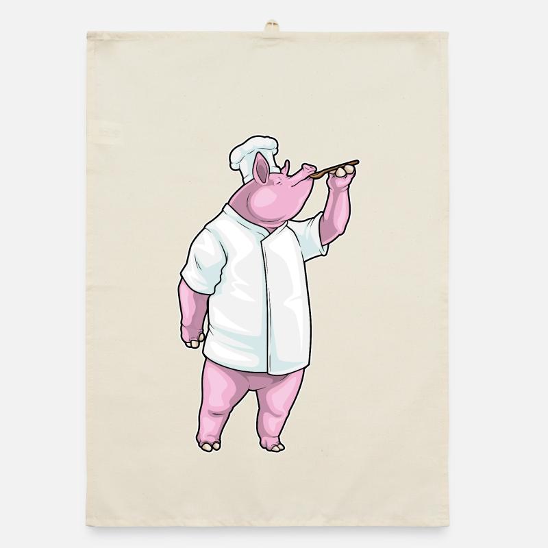 Schwein Koch Kochlöffel Kochen Organic Geschirrtuch