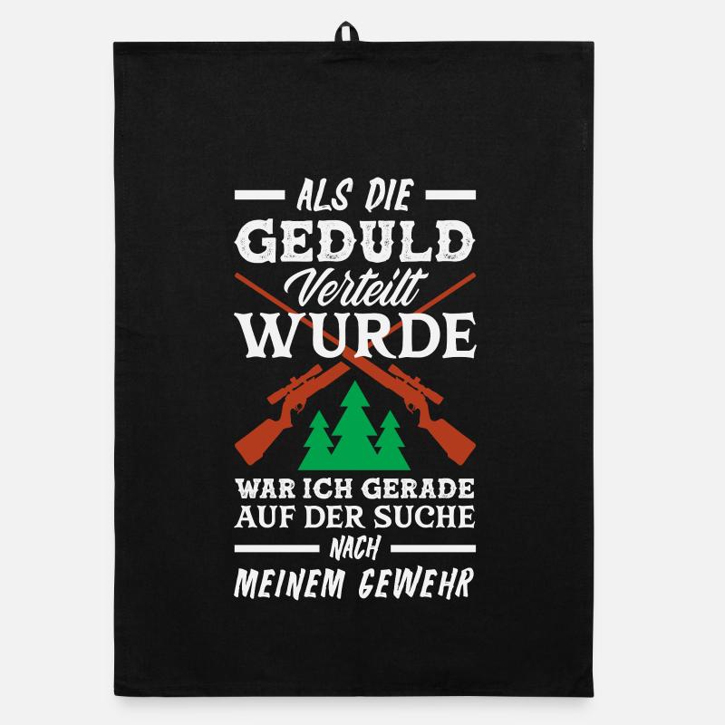 Geduld verteilt? Ich such mein Gewehr Organic Geschirrtuch