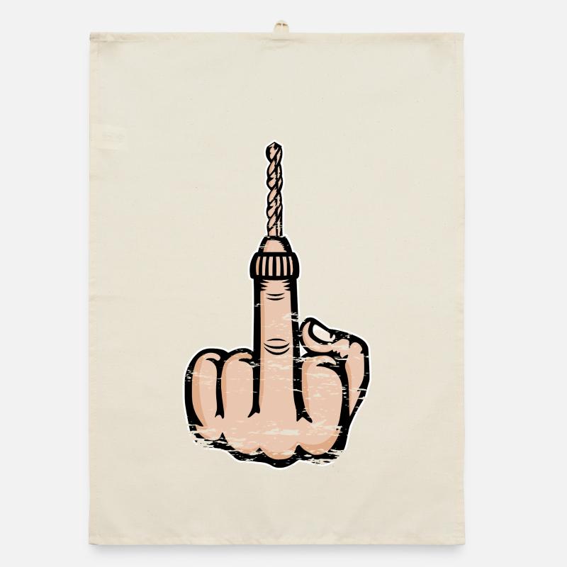 Conception de la perceuse au doigt d’honneur Torchon bio