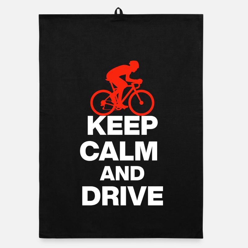 KEEP CALM AND RIDE! RENNRAD UND CYCLING GESCHENK w Organic Geschirrtuch
