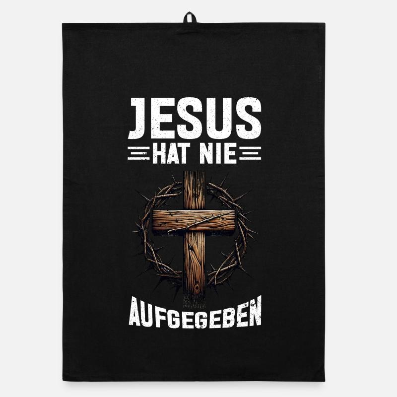Jesus Hat Nie Aufgegeben Bibelleser Kirche Organic Geschirrtuch