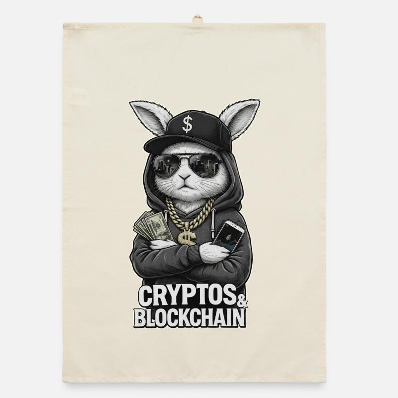 CryptoRabbit: Blockchain Hustle T-Shirt Organic Geschirrtuch