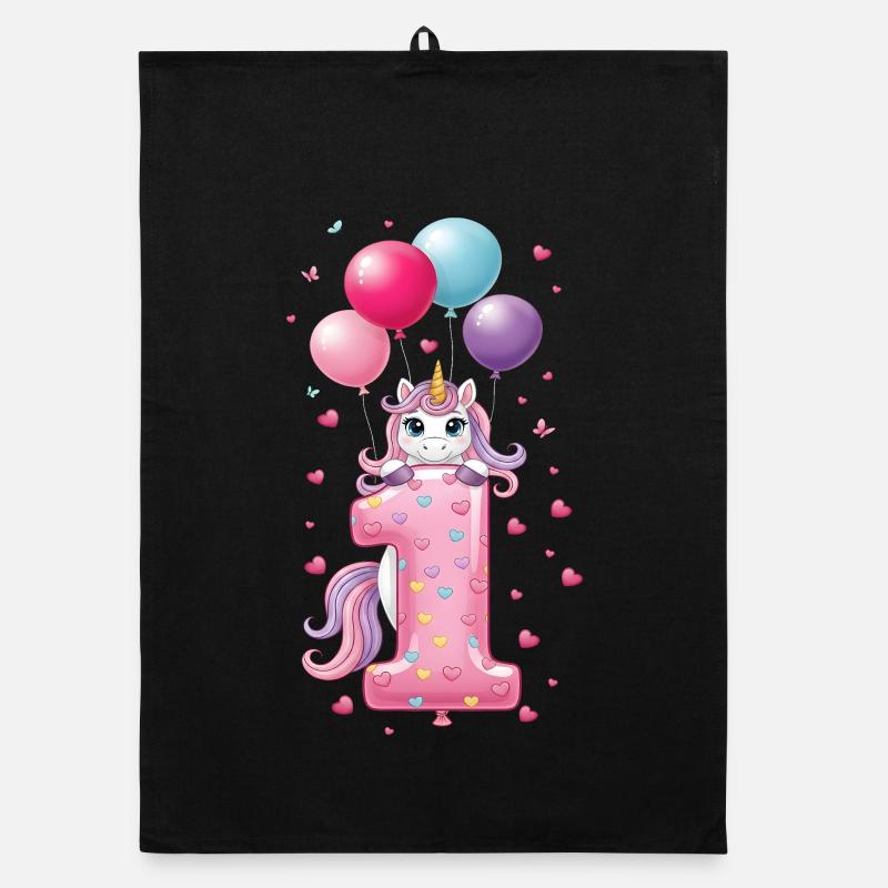 1 Jahr Mädchen Süßes Einhorn 1. Geburtstag Organic Geschirrtuch