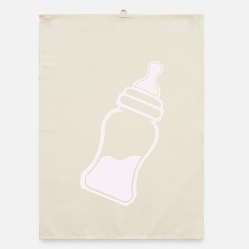 Minimalist Baby Bottle Line Art Organic dish towel