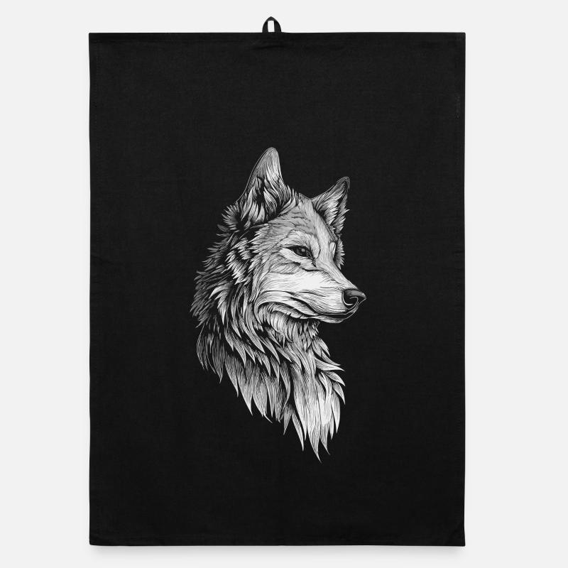 Wolf Kopf Realistisch Organic Geschirrtuch
