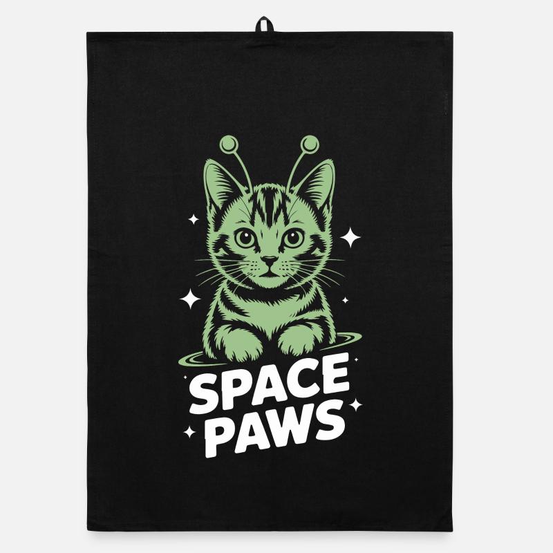 Space Cat Astral Paws Organic dish towel