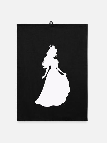 Silhouette de la princesse royale - Torchon bio - noir - Devant