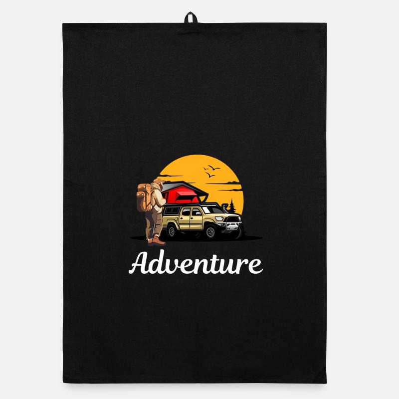 Adventure trail camping road trip Organic dish towel