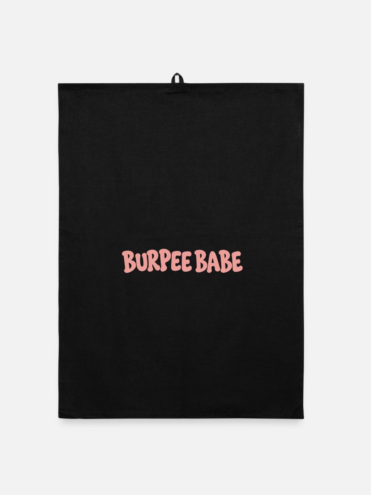 Burpee Babe Blasen-Buchstabenkunst - Organic Geschirrtuch - Schwarz - Vorne