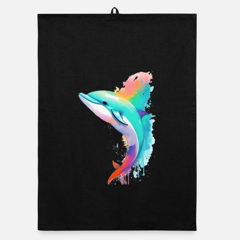 Delfin - Organic Geschirrtuch - Schwarz