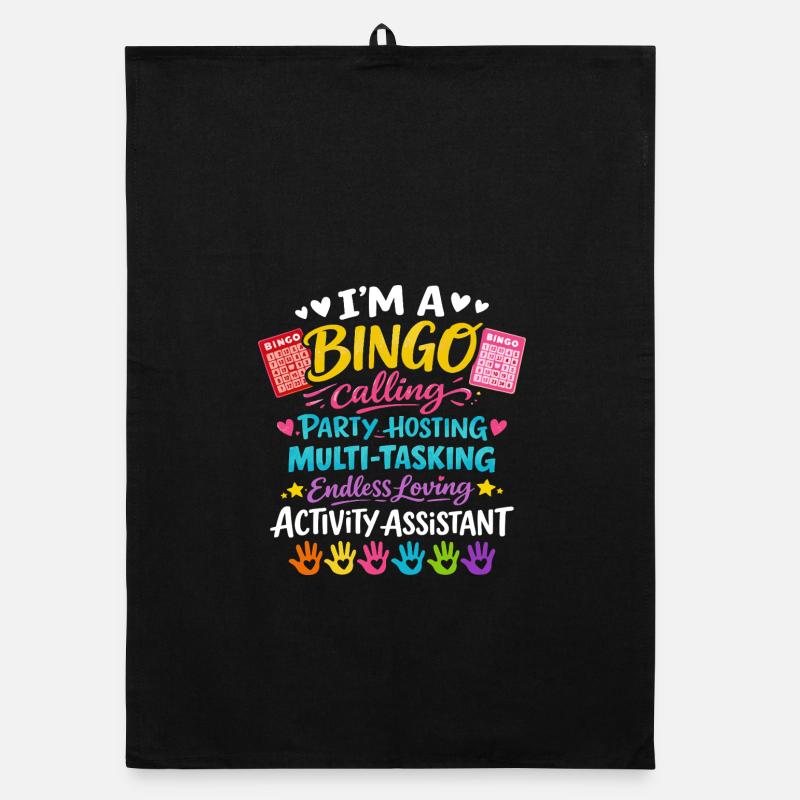 Animation Assistant Bingo Activities Gift Organic dish towel