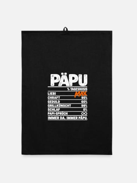 Päpu Dosis: Päpu Liebe XXL - Organic Geschirrtuch - Schwarz - Vorne