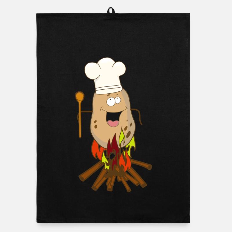 Potato Fried Potato Grill Cook Campfire Organic dish towel