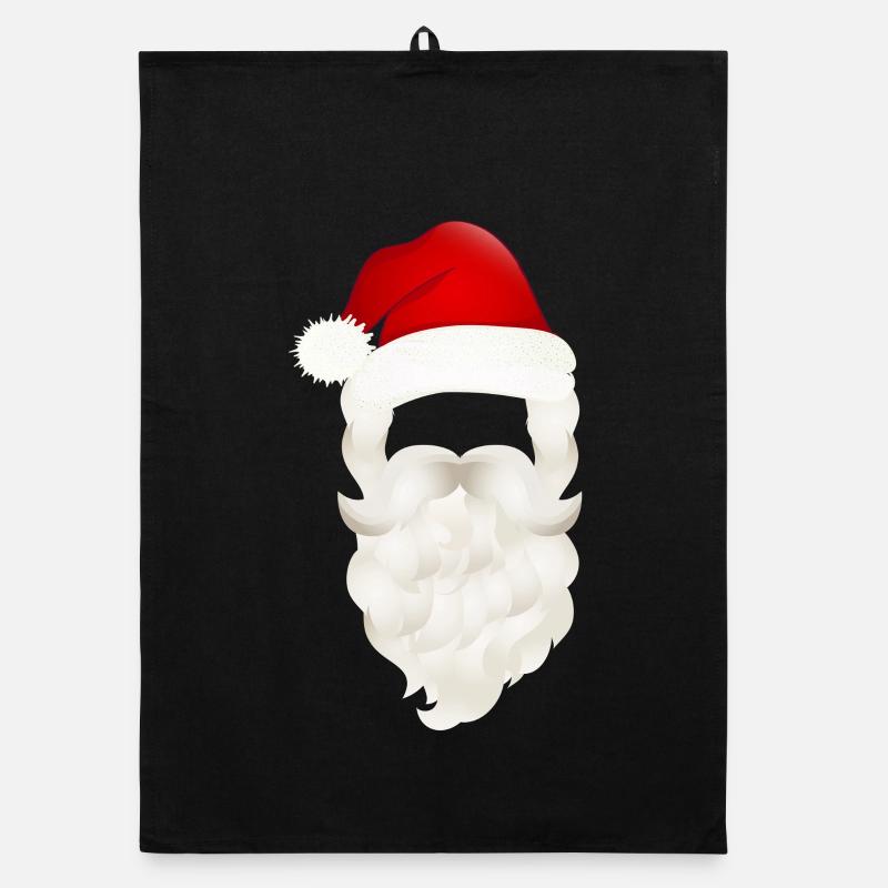 Nikolaus Santa Claus Weihnachtsmann Bart und Mütze Organic Geschirrtuch