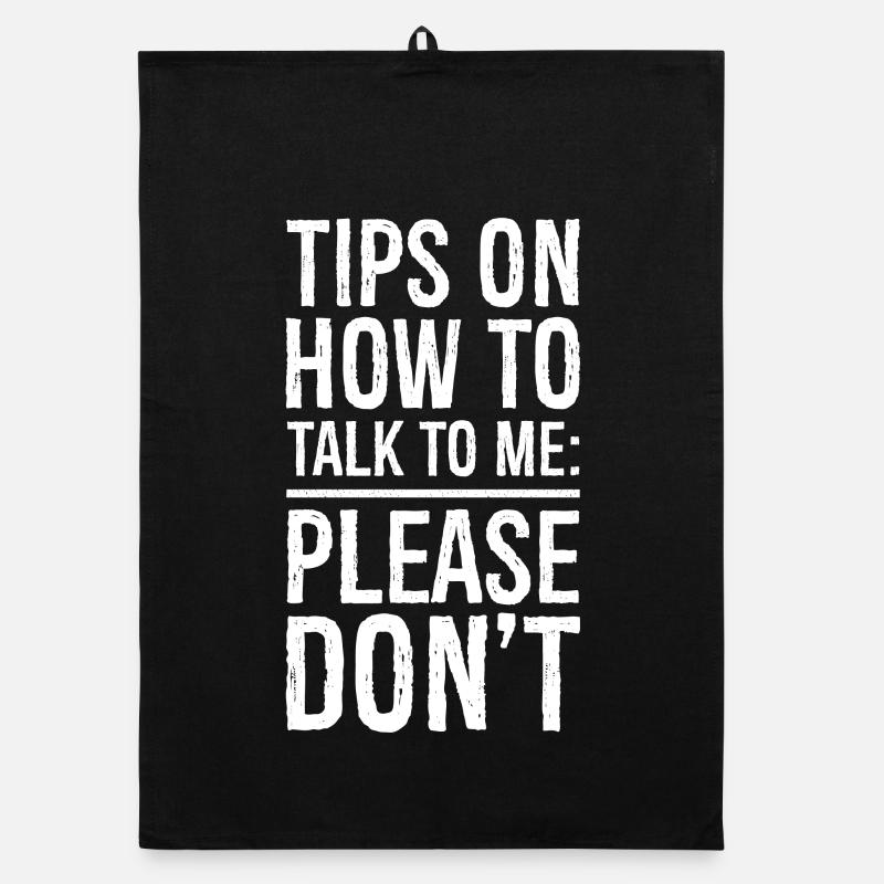 Tips on how to talk to me funny shirt - Torchon bio - noir