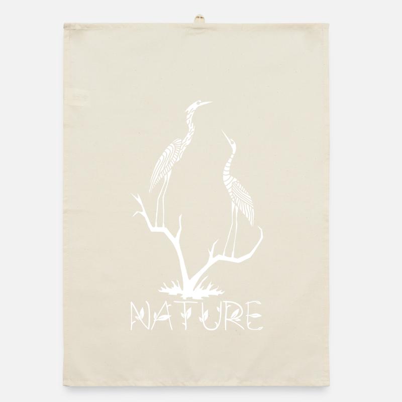 Les oiseaux blancs Torchon bio