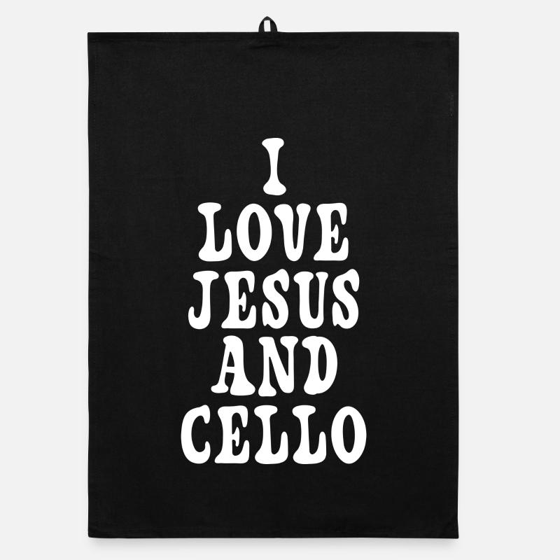 J'aime Jésus et le violoncelle Torchon bio