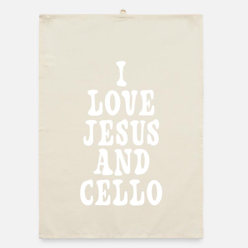 J'aime Jésus et le violoncelle Torchon bio