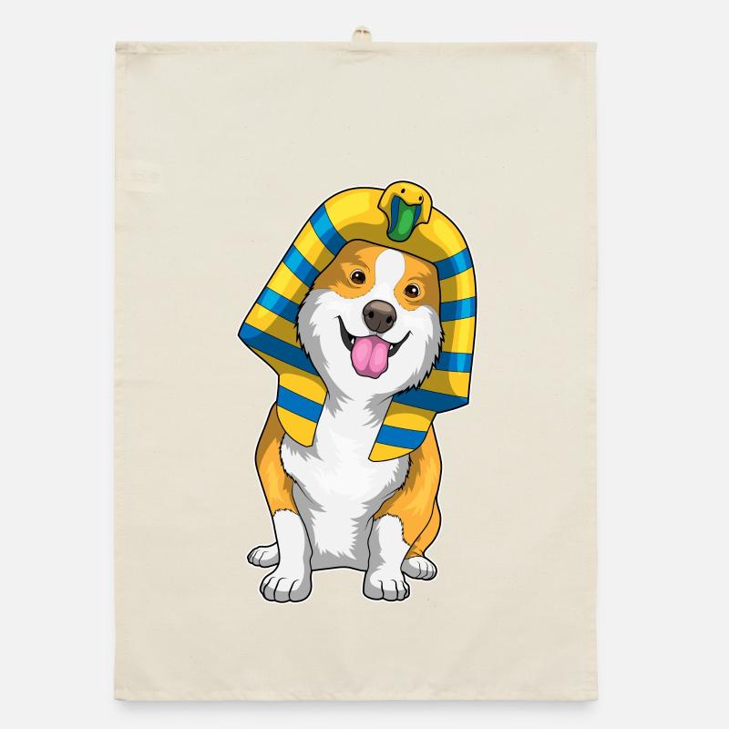 Corgi Halloween Pharao Organic Geschirrtuch
