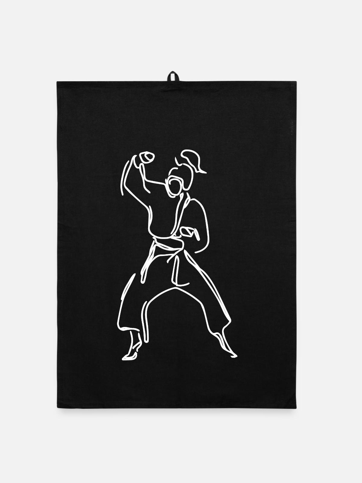 Karatéka féminine - Torchon bio - noir - Devant