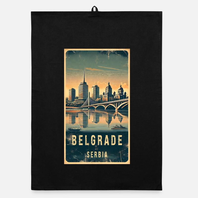 Belgrad Serbien Vintage Design Organic Geschirrtuch