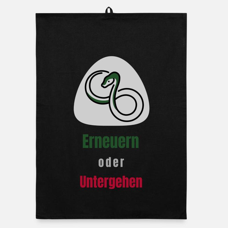 Renew or perish - Organic dish towel - black