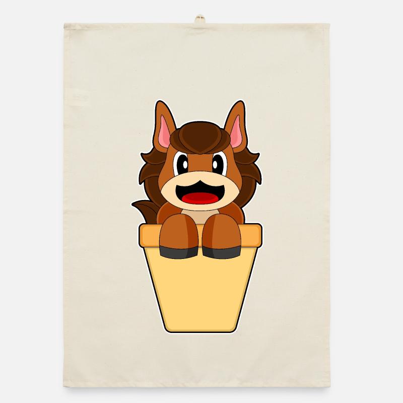 Horse Cream Cone Organic dish towel
