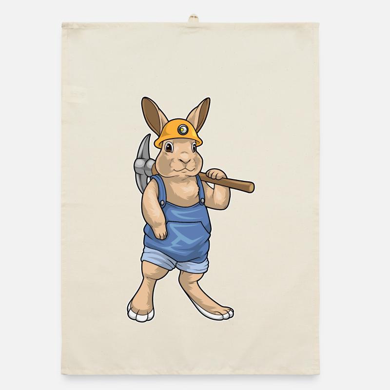 Mineur de lapin Pioche Exploitation minière Torchon bio