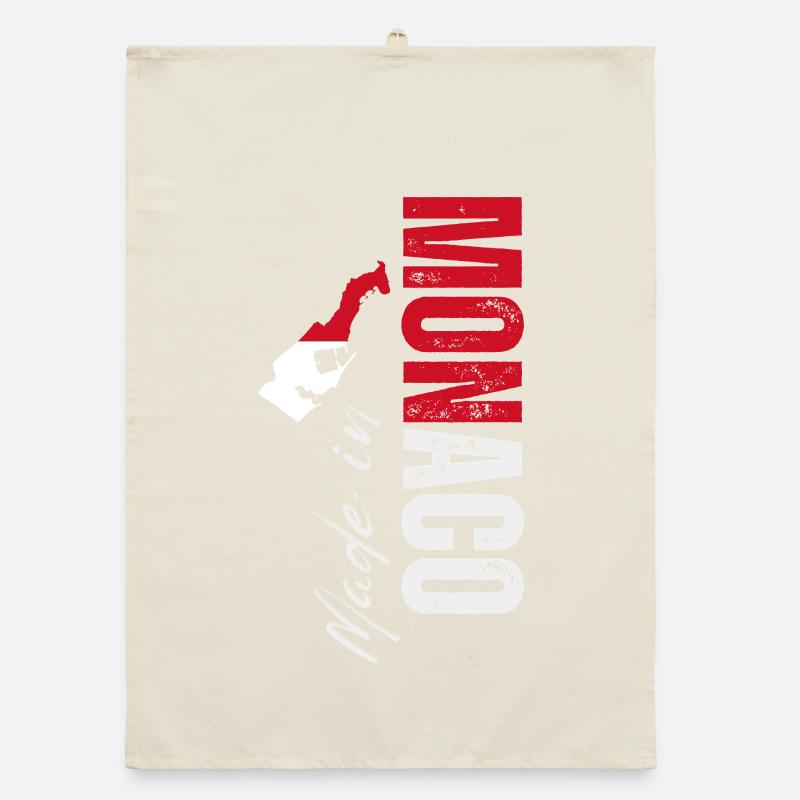 Made in Monaco, vertical design Organic dish towel