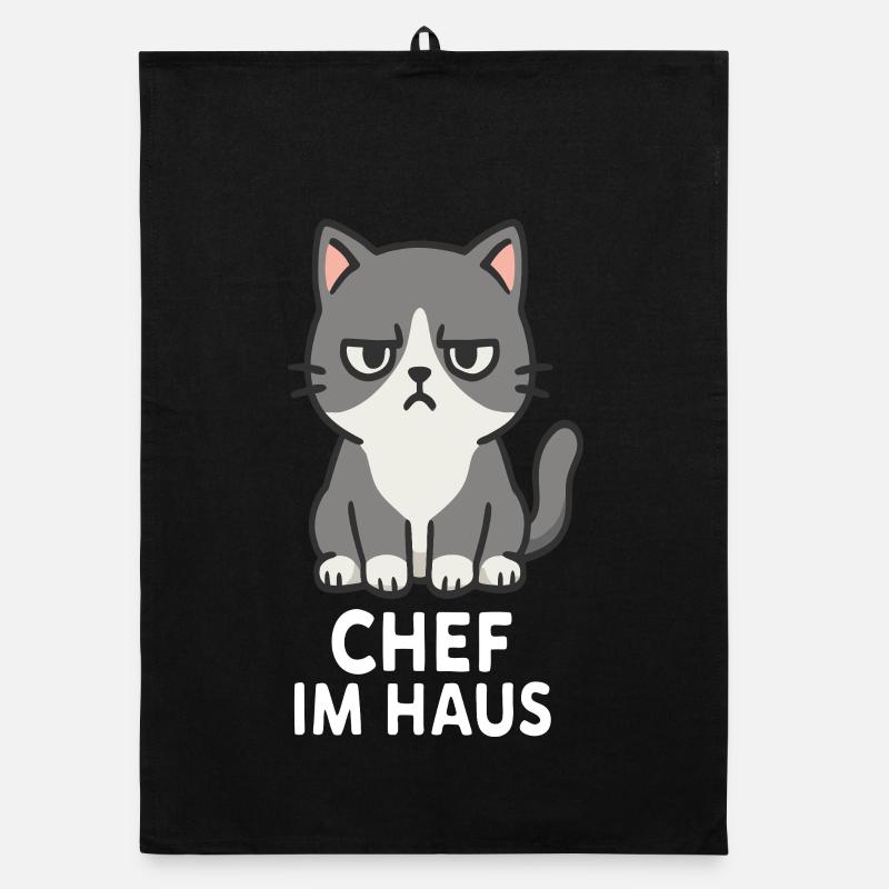 Katze mit mürrischem Gesichtsausdruck Organic Geschirrtuch