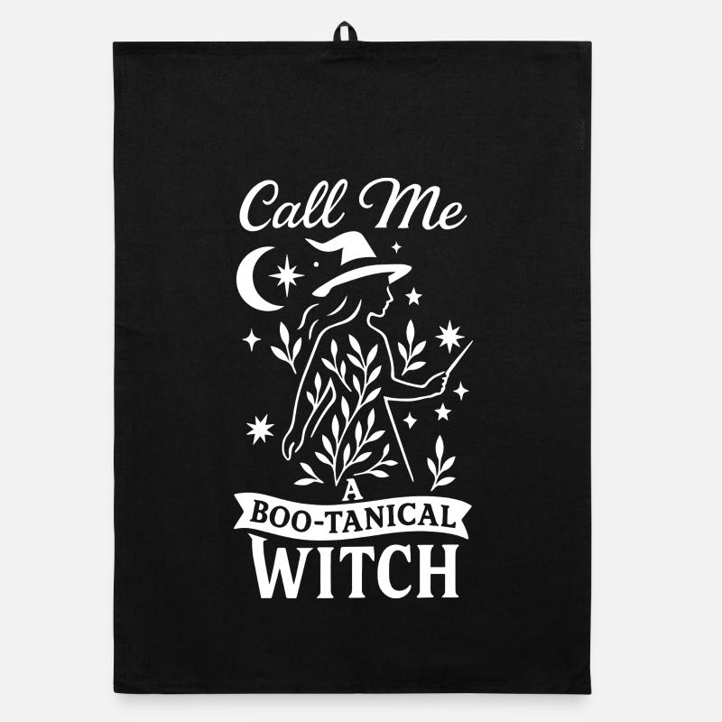 Appelez-moi une sorcière boo-tanical Halloween Torchon bio