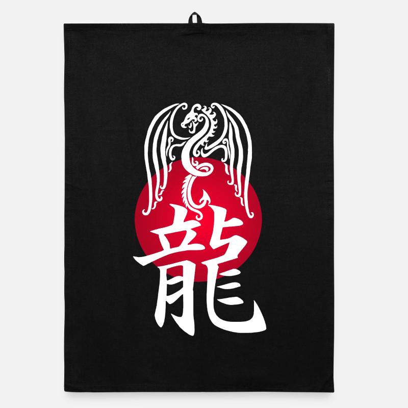Weißer Drache aus Japan Organic Geschirrtuch