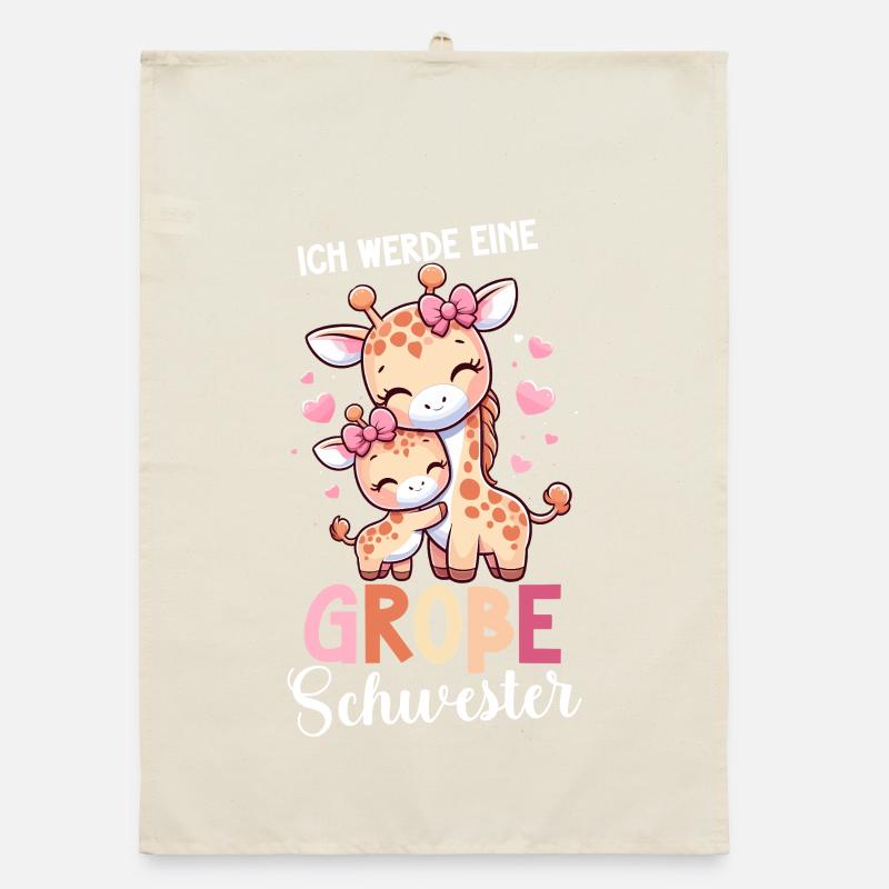 Ich Werde Eine Große Schwester Giraffen Organic Geschirrtuch