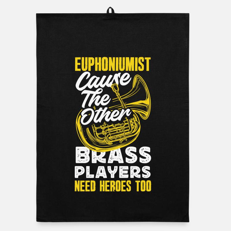 Vintage Euphonium Player Organic dish towel