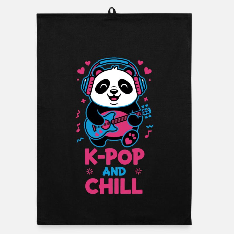 K-POP AND CHILL Mignonne musique Kpop coréenne Panda Torchon bio