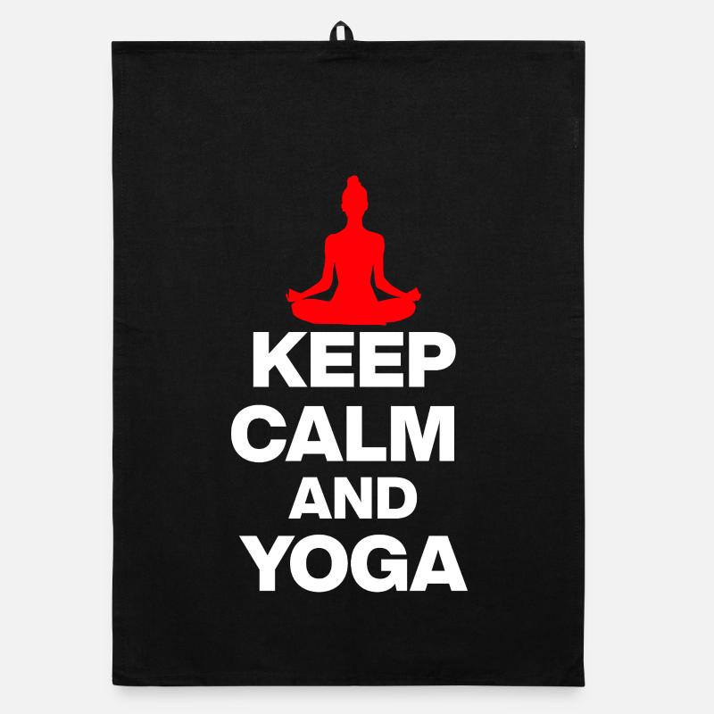 RESTEZ CALMES ET FAITES DU YOGA ! RETRAITE RESPIRATION RELAX blanc Torchon bio