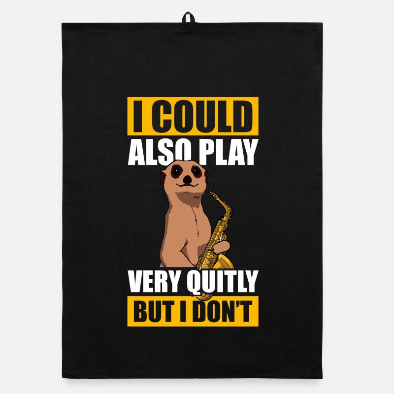 Play very quitly Saxophone Player Organic dish towel