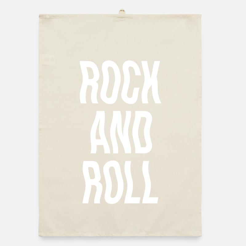 Rock and Roll Bold Typography Organic dish towel