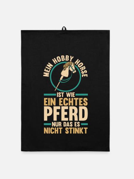 Steckenpferd Hobbyhorse Hobby Horsing - Organic Geschirrtuch - Schwarz - Vorne