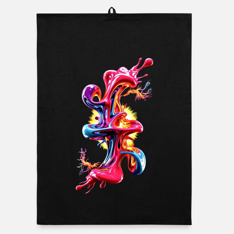 Abstraktes Liquid Art Fluid  Organic Geschirrtuch
