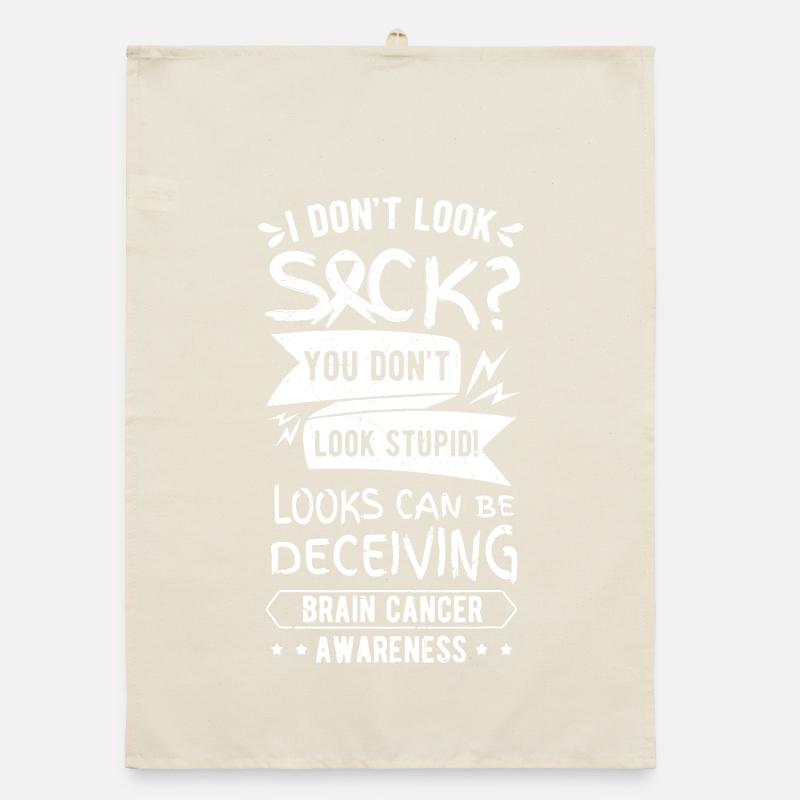 Looks Can Deceive: Brain Cancer Awareness Organic dish towel