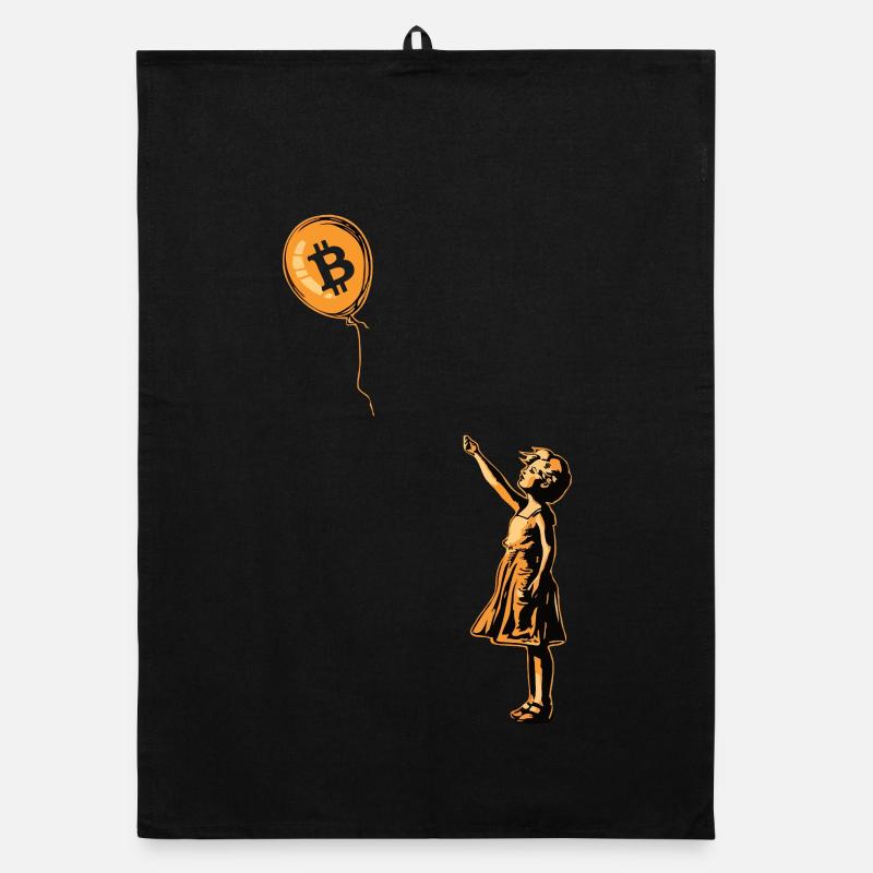 Fille Ballon Bitcoin Torchon bio