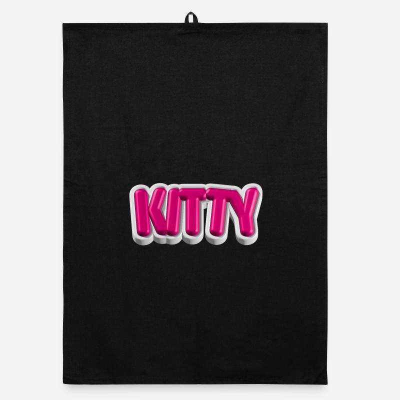 KITTY – 3D typography for cat lovers Organic dish towel