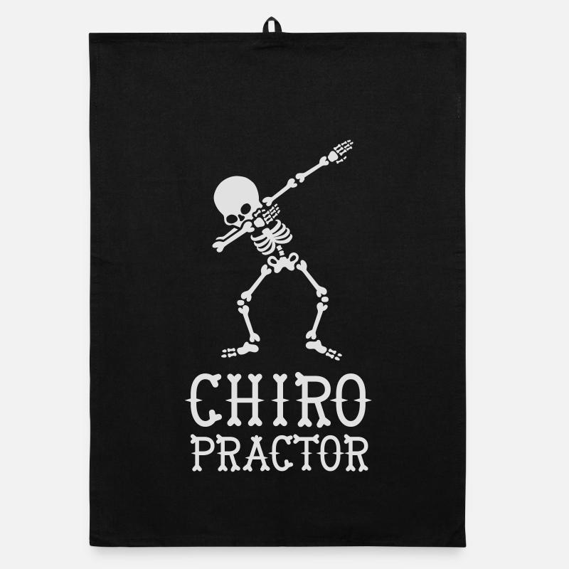 Dab dabbing skeleton chiropractor Organic dish towel